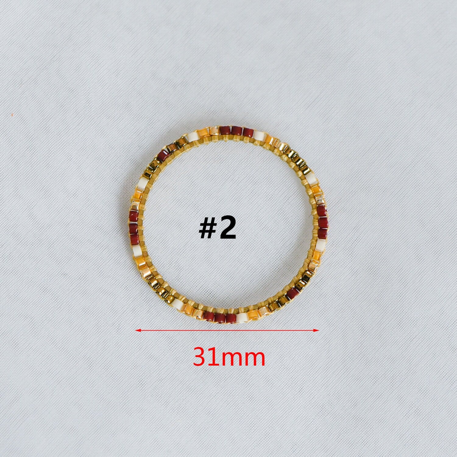 4pcs Miyuki Seed Bead Charm Connectors: Geometric Ring Pendants (RM-37)